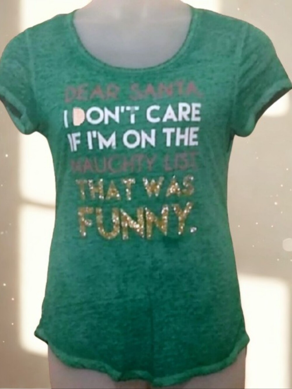 Rocker Girl Green Graphic Tee size M